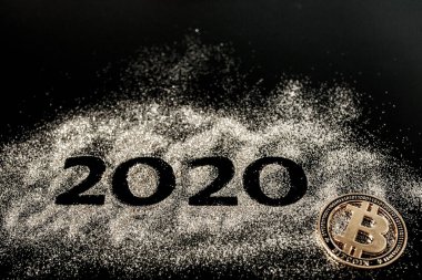 Mutlu yıllar 2020. İki ve sıfır numaraların yaratıcı kolajı