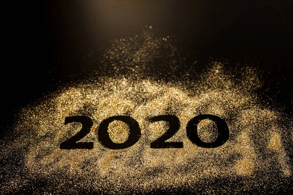 Happy New Year 2020. Creative Collage of numbers two and zero ma