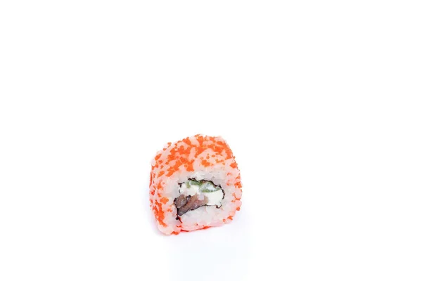 Filadélfia Sushi Dois Rolos Isolados Sobre Fundo Branco — Fotografia de Stock