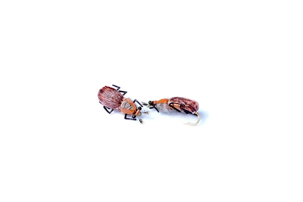 Fishing fly with hook isolated on white background — Stock Photo, Image