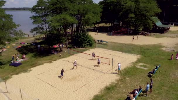 Shatsk Ukrainejuly 2020 Undefined Players Action Hellenic Championship Beach Volley — Stock Video