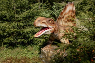 Parkta bir sürü farklı dinozor var..