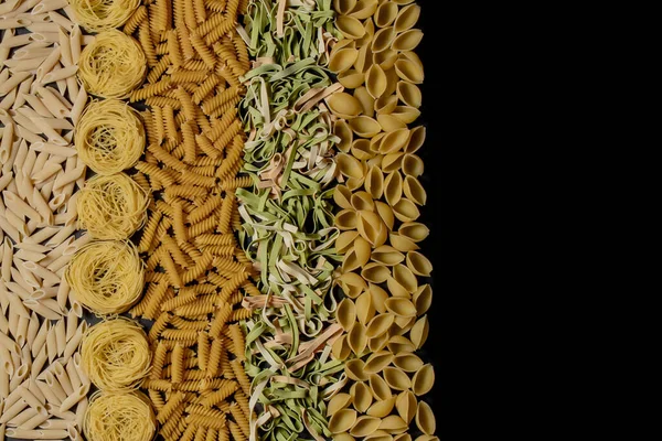 Разнообразие Типов Форм Сухой Итальянской Пасты Итальянские Макароны Сырой Пищевой — стоковое фото