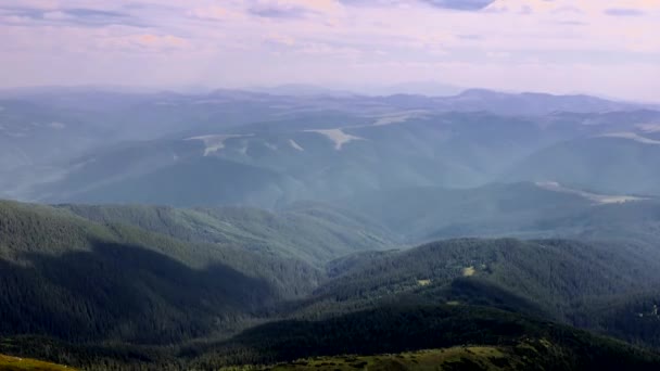 Upływ Czasu Malowniczy Krajobraz Karpat Wczesnym Latem Widok Góry Pip — Wideo stockowe