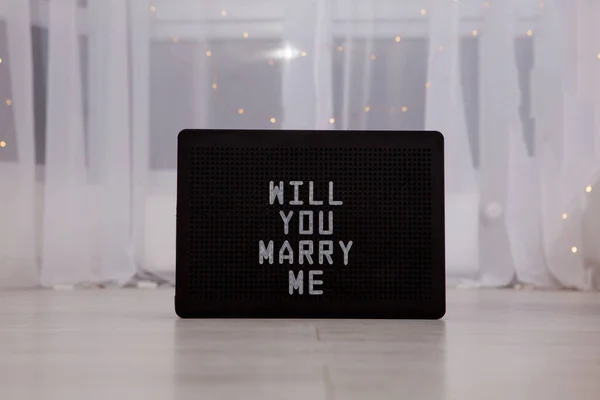 Vuoi Sposarmi Iscrizione Sul Biglietto Amico Saluto Una Proposta Matrimonio — Foto Stock