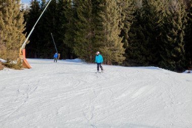 Kayakçılar ve Ukrayna 'daki kayak bölgesi başkanları.