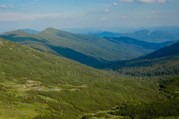 Mañana Día Soleado Paisaje Montaña Cárpatos Ucrania Europa Mundo Belleza — Foto de Stock