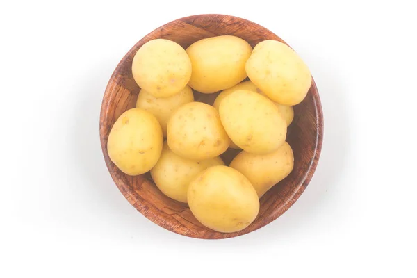 Heap Baby Potatoes Bowl White Background — Stock Photo, Image