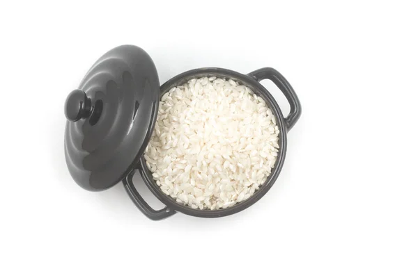 Arborio Rice Bowl White Background — Stock Photo, Image
