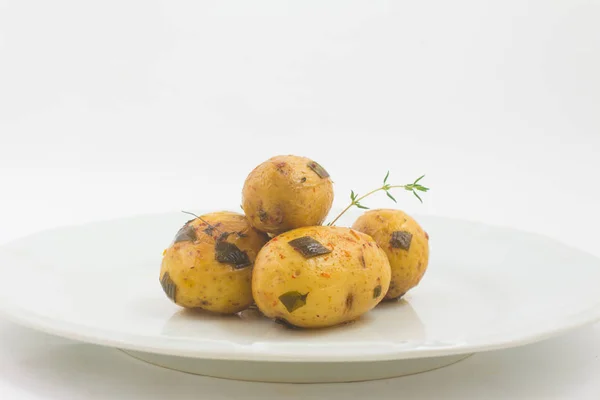 Baby Potatoes Cooked White Background — Stock Photo, Image