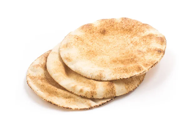 Flatbreads Arab Bread Isolated White Background — Stock Photo, Image