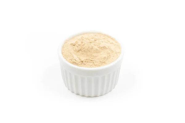 Nutritional Yeast Bowl Isolated White Background — Stock Photo, Image