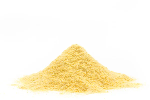 Brazilian Fuba Pile Corn Flour Isolated White — Stock Photo, Image