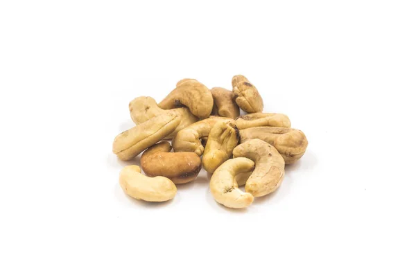 Pile Cashew Nuts White Background — Stock Photo, Image