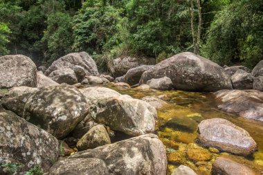 Şelale ve Serra dos Orgaos Park nehirde. Petropolis - Rio de Janeiro - Brezilya. Brezilya orman
