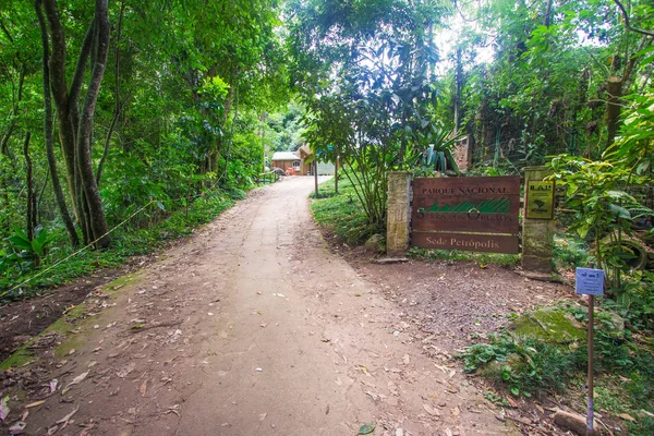 Entrada Parque Serra Dos Orgaos Petrópolis Rio Janeiro Brasil Floresta — Fotografia de Stock