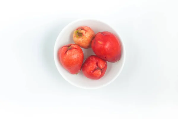 Jambo Exotische Frucht Syzygium Malaccense Isoliert Auf Weißem Hintergrund — Stockfoto