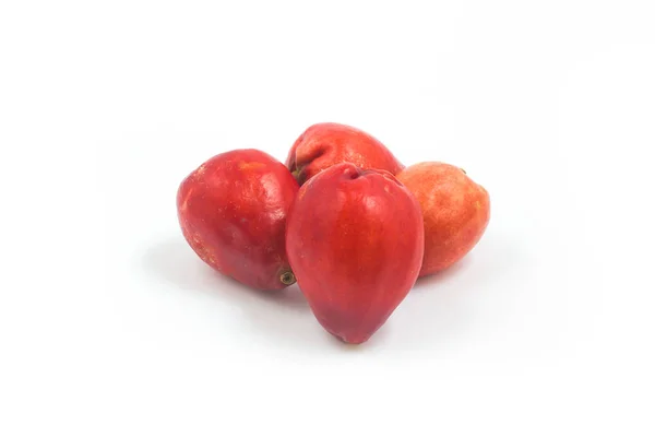 Jambo Exotische Frucht Syzygium Malaccense Isoliert Auf Weißem Hintergrund — Stockfoto