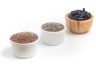 Vegan Omega 3 Kaynak. Keten tohumu ve Chia tohumu Pills