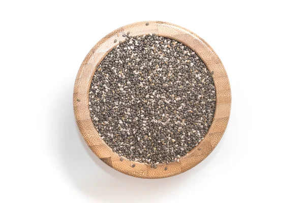 Tahta bir kasede Chia tohumları