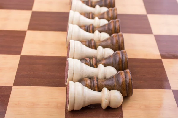 Шахова Дошка Шаховими Фігурами Ній — стокове фото