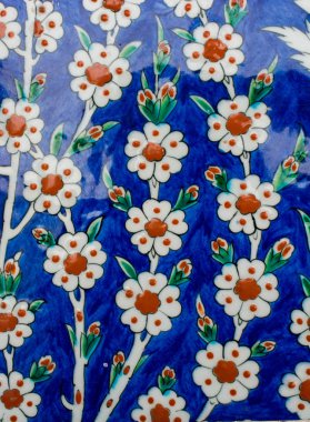 Osmanlı el yapımı çiçek desenli Türk fayansları