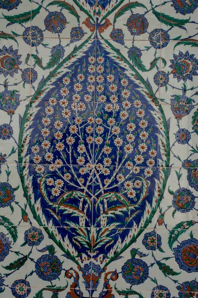 Otomano Antiguo Hecho Mano Turco Azulejos Con Patrones Florales — Foto de Stock