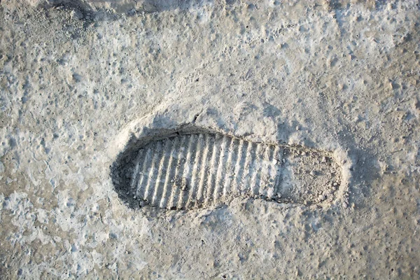 Beton Zeminde Görülen Ayak Izleri — Stok fotoğraf