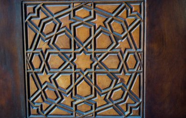 Tahtada geometrik desenli Osmanlı Türk sanatı