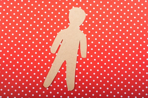 Figurine Petit Homme Découpée Papier Brun — Photo