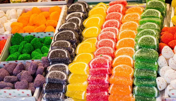 Doces Doces Deliciosos Coloridos Vista — Fotografia de Stock