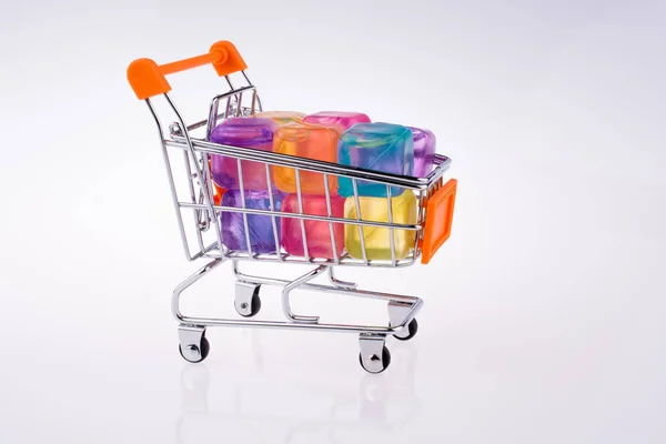 Bloques Coloridos Carrito Compras — Foto de Stock