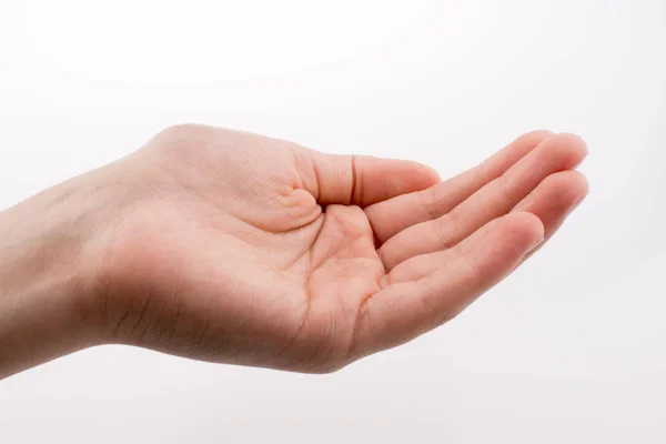 Mano Humana Sobre Fondo Blanco — Foto de Stock