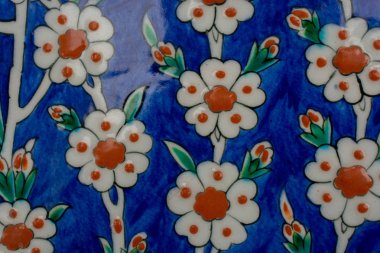 Osmanlı el yapımı çiçek desenli Türk fayansları