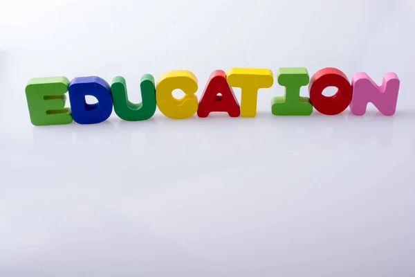 Das Mit Bunten Buchstabenblöcken Geschriebene Wort Education — Stockfoto