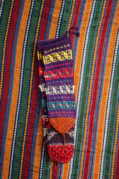 Handmade Colorido Turco Étnico Estilo Tecido Meias — Fotografia de Stock