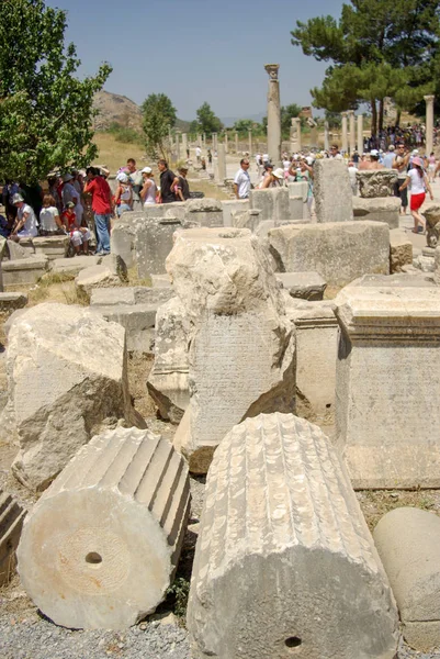 Romjai Ősi Város Ephesus Pulykában — Stock Fotó