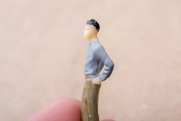 Petite Figurine Homme Minuscule Vue — Photo
