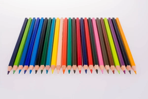 Crayons Couleur Différentes Couleurs Sur Fond Blanc — Photo