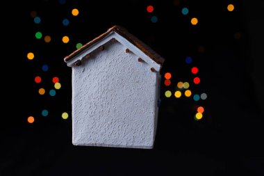 Küçük modeli ev bokeh Light ton koyu arka plan