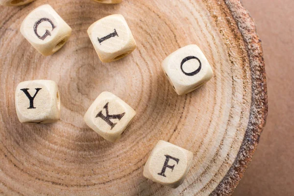 Kostki Literowe Alfabetu Wykonane Drewna — Zdjęcie stockowe