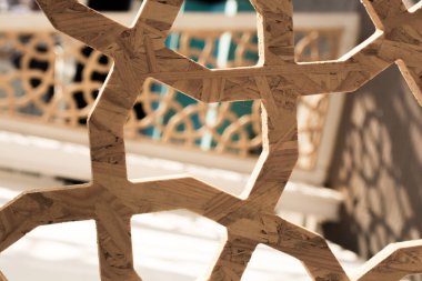 Tahtada geometrik desenli Osmanlı Türk sanatı