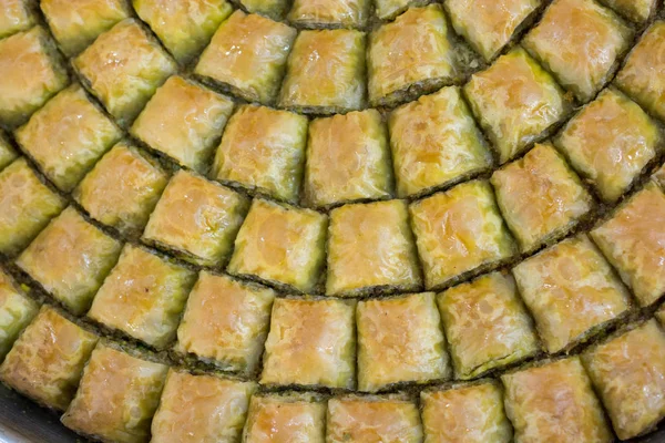 Sobremesas Nacionais Tradicionais Turcas Baklava Como Pano Fundo — Fotografia de Stock