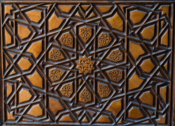 Art Turc Ottoman Avec Motifs Géométriques Sur Bois — Photo
