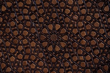 Tahtada geometrik desenli Osmanlı Türk sanatı