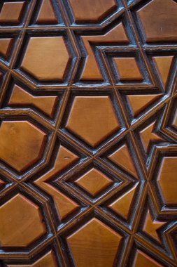 Tahtada geometrik desenli Osmanlı Türk sanatı