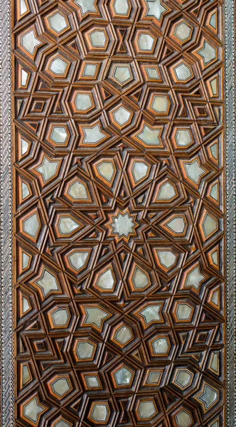 Seni Turki Ottoman Dengan Pola Geometris Pada Kayu — Stok Foto