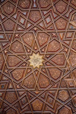 Tahtada geometrik desenli Osmanlı Türk sanatı