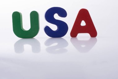 ABD renkli mektup blok ile yazılmış kelime