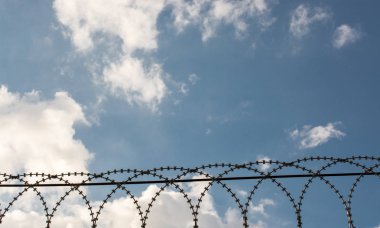 Korunmak için kullanılan dikenli tel çitler.